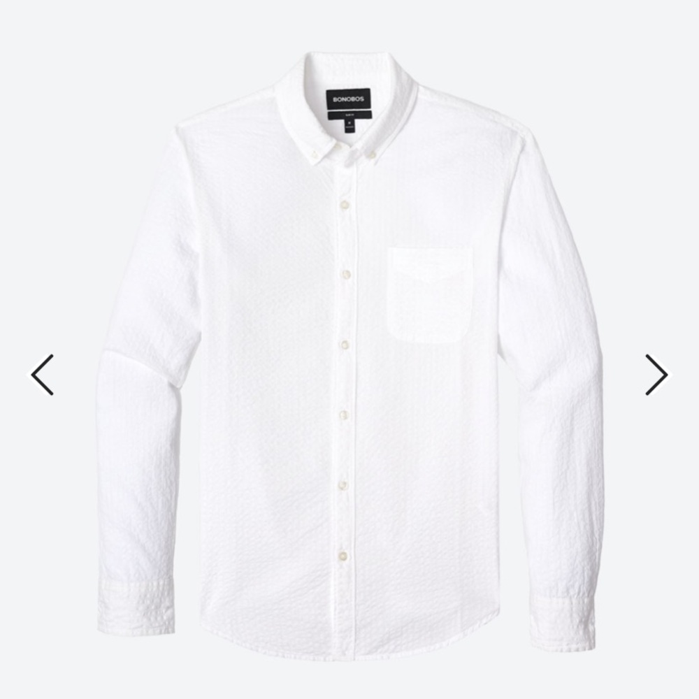 Bonobos White Seersucker Button Down
